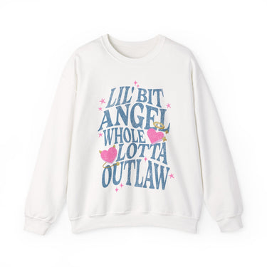 Wallen Lil Bit Angel Whole Lotta Outlaw Sweatshirt - Adult - Sunlit Funlit Country Music Tees